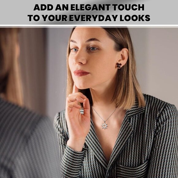 Gold Sun Necklace, Silver Sun Necklace, Gold Feather Jewelry – Elegant, Durable - Picture 5 of 9